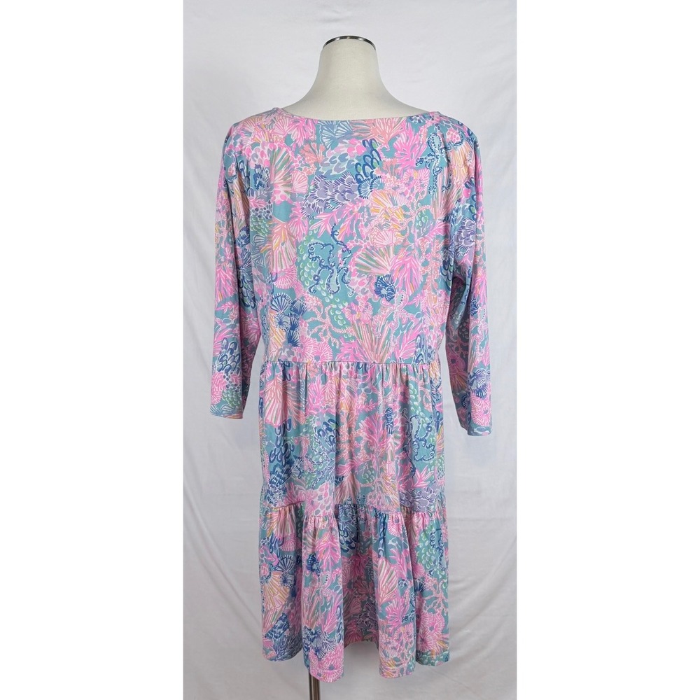 Lilly Pulitzer Geanna Swing Midi Dress XXL Tiered Lagenlook Colorful Coastal - Picture 6 of 11